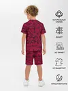 Детская пижама с шортами / Красно-черный абстрактный узор