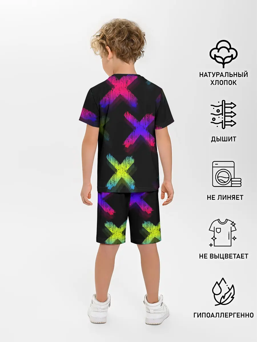 Детская пижама с шортами / Крестики