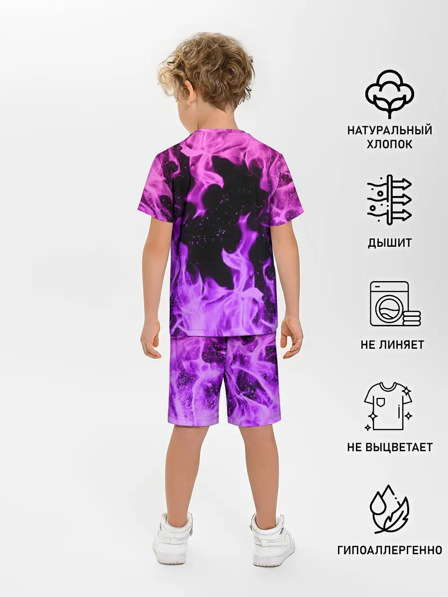 Детская пижама с шортами / ЦВЕТНОЙ ОГОНЬ | NEON FIRE