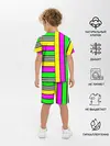 Детская пижама с шортами / полосатый неоновый модный узор