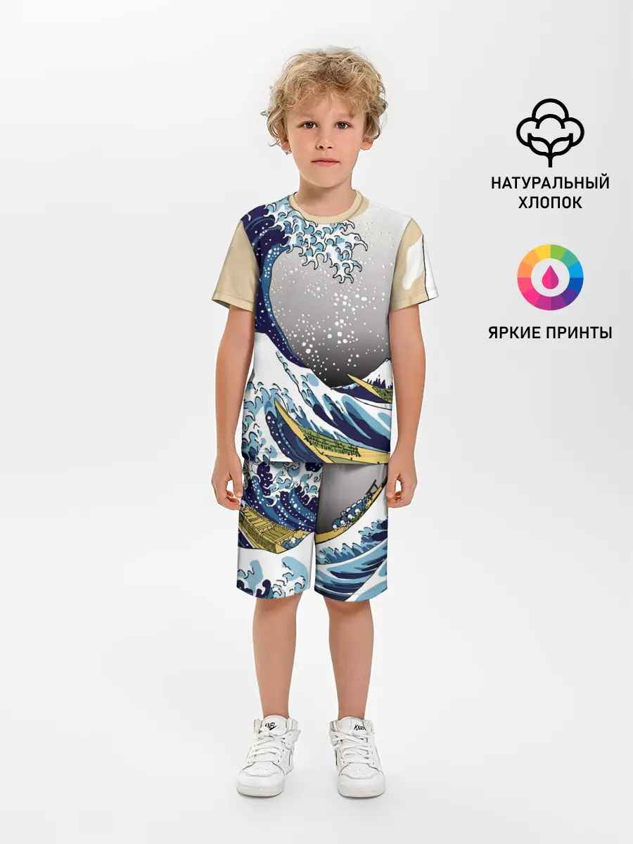 Детская пижама с шортами / The great wave off kanagawa