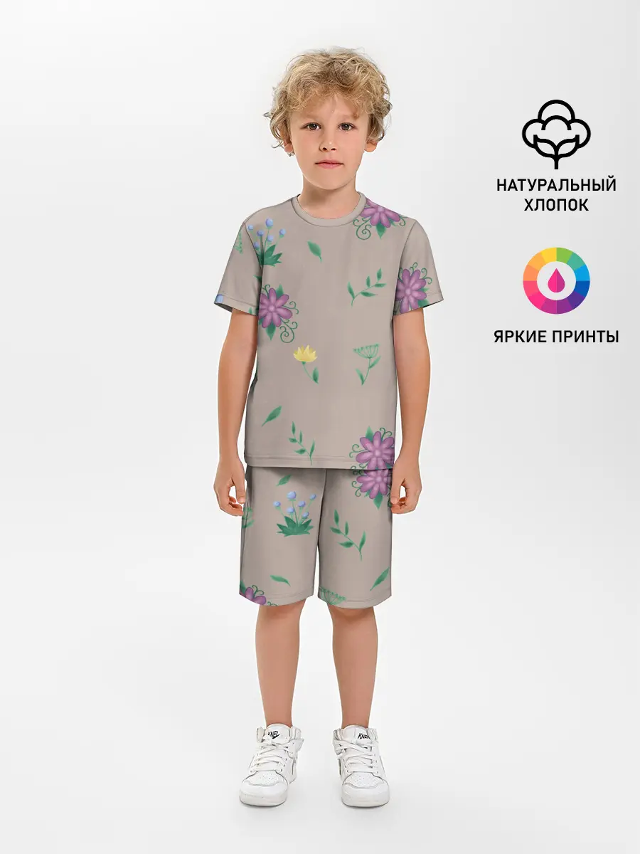 Детская пижама с шортами / Цветочная эстетика