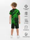 Детская пижама с шортами / МОЛНИЯ GREEN NEON