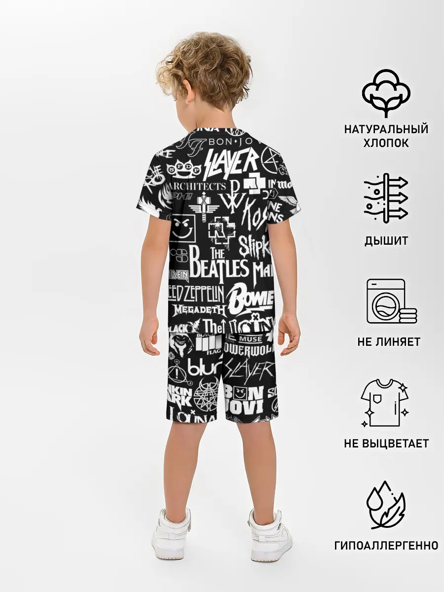 Детская пижама с шортами / ЛОГОТИПЫ РОК ГРУПП