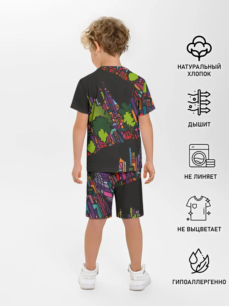 Детская пижама с шортами / Ночные огни