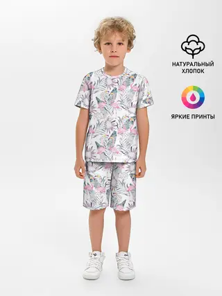 Детская пижама с шортами / Фламинго
