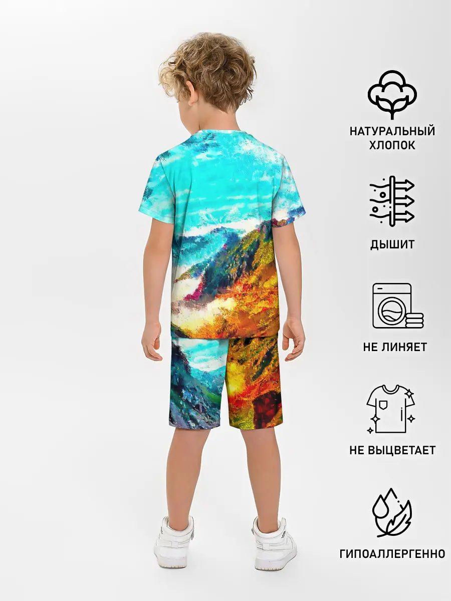 Детская пижама с шортами / Японские горы