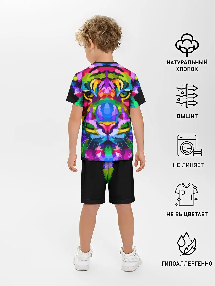 Детская пижама с шортами / Neon tiger