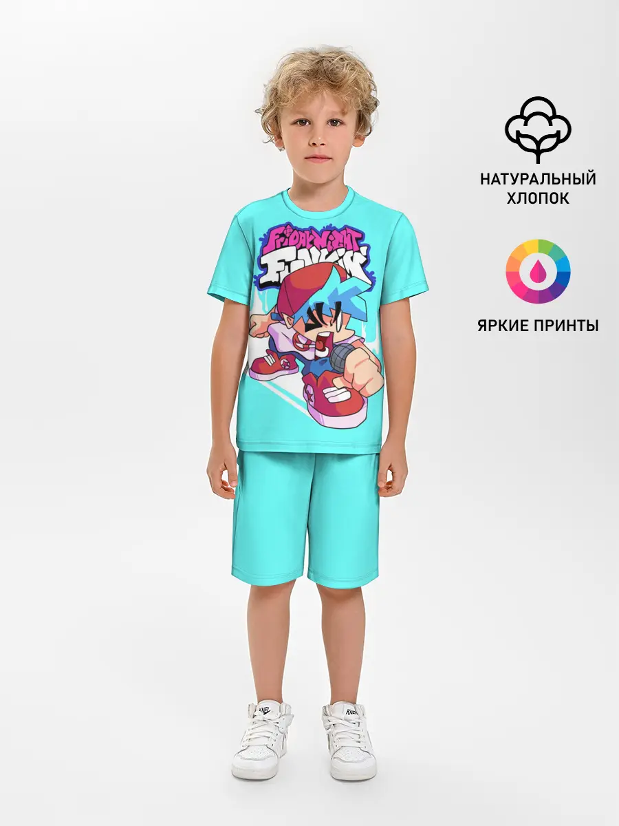 Детская пижама с шортами / FNF Boyfriend