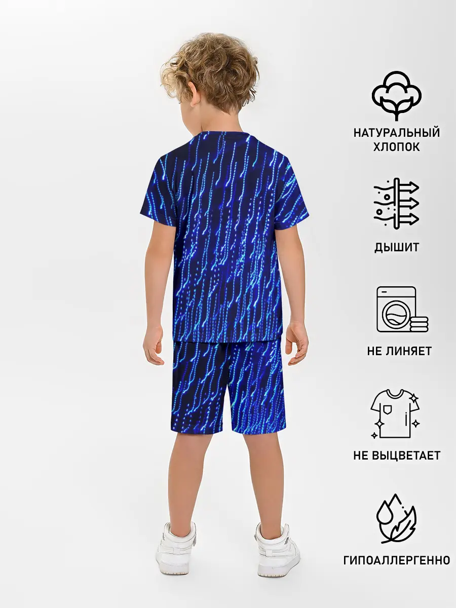 Детская пижама с шортами / Neon rain