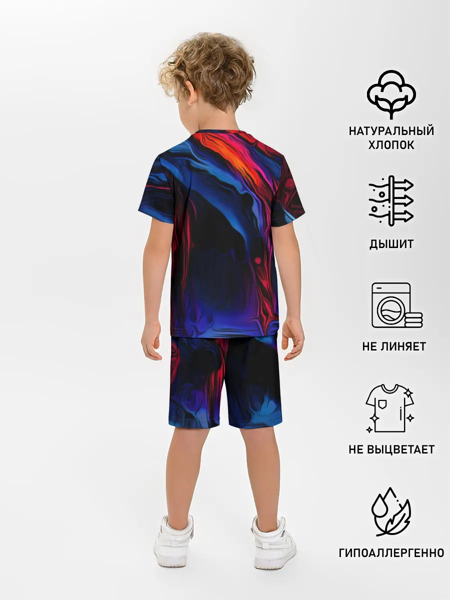 Детская пижама с шортами / Красочный абстракт