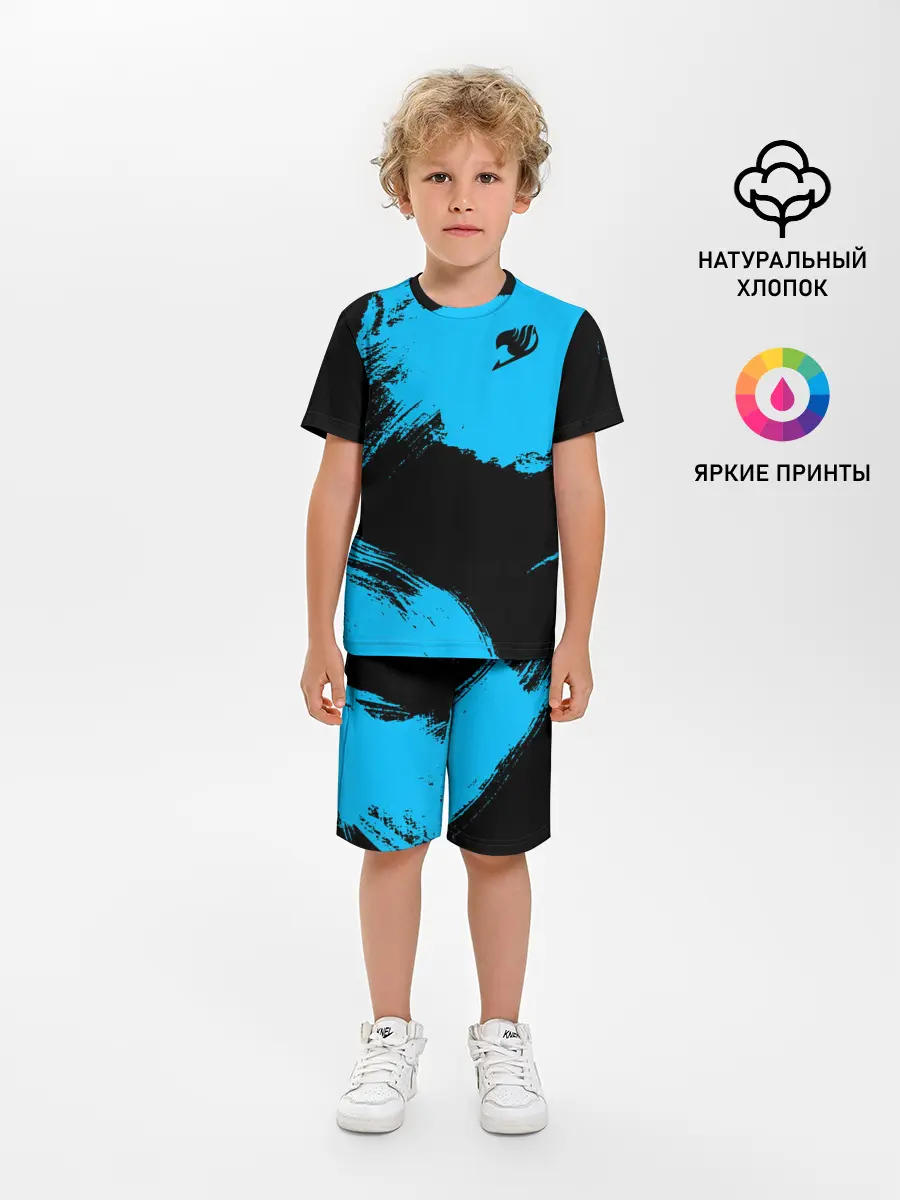 Детская пижама с шортами / Хвост Феи синие мазки