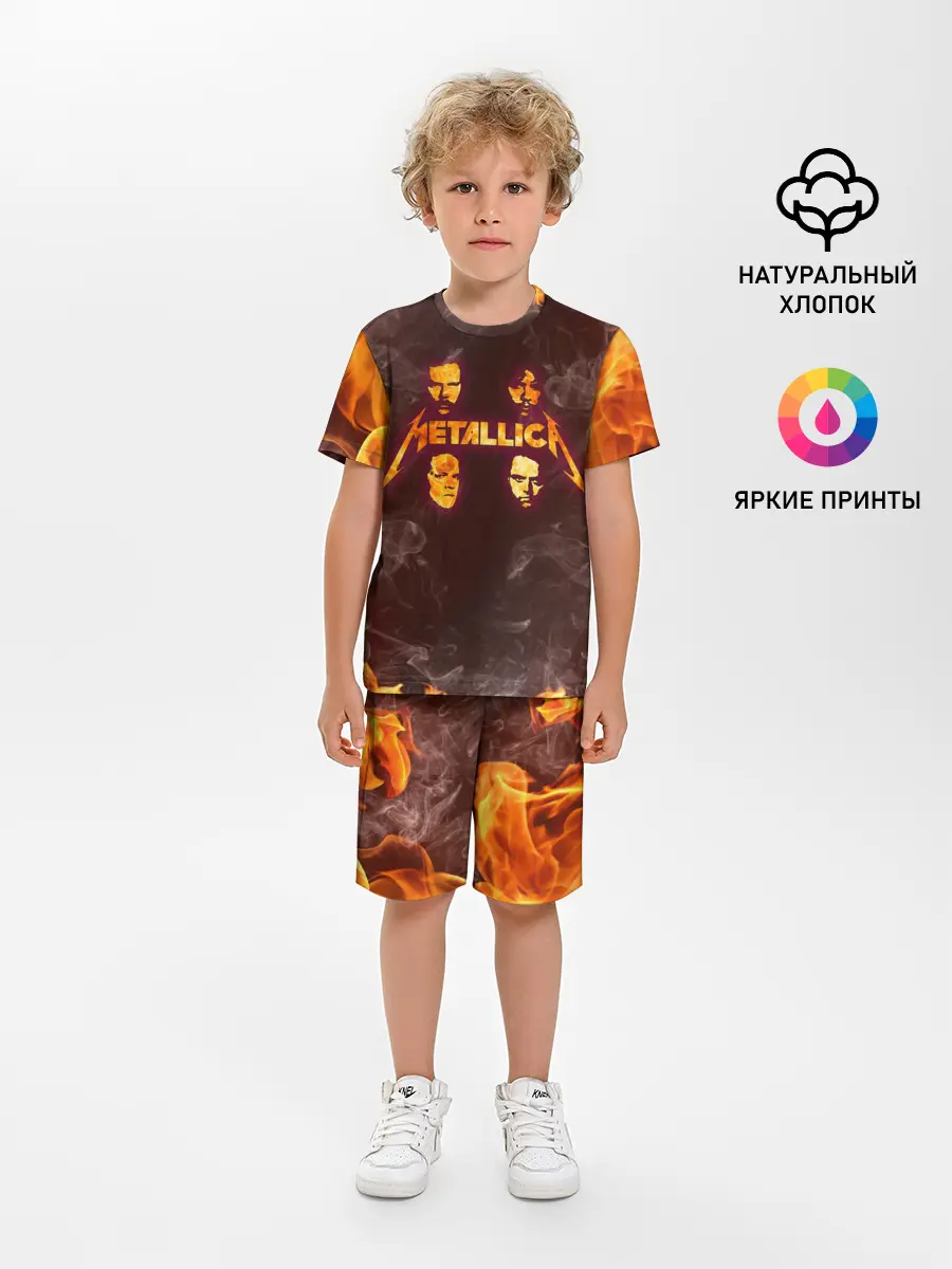 Детская пижама с шортами / Metallica | Fire Rock