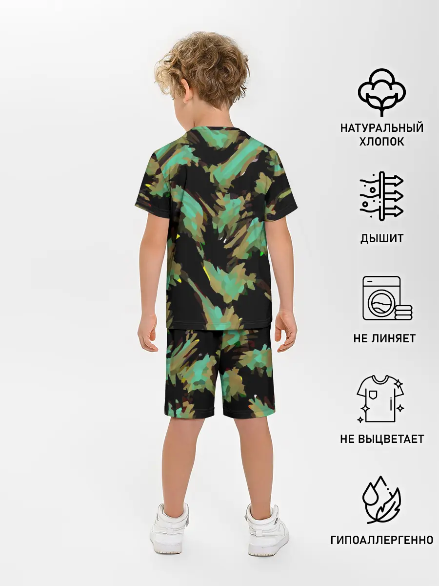 Детская пижама с шортами / Изумрудные осколки кристаллов