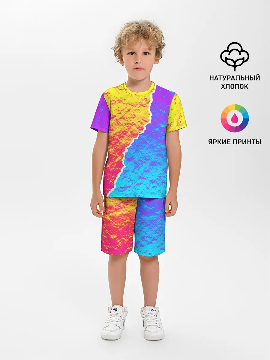 Детская пижама с шортами / Цветные переливы