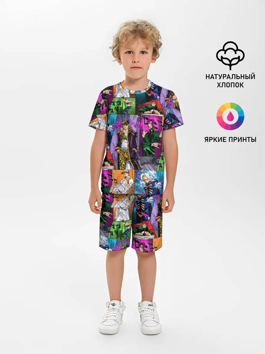 Детская пижама с шортами / Паттерн джоджо кира спидвагон