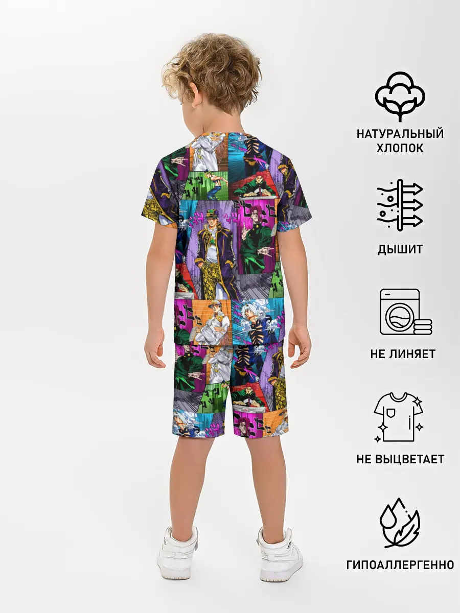 Детская пижама с шортами / Паттерн джоджо кира спидвагон