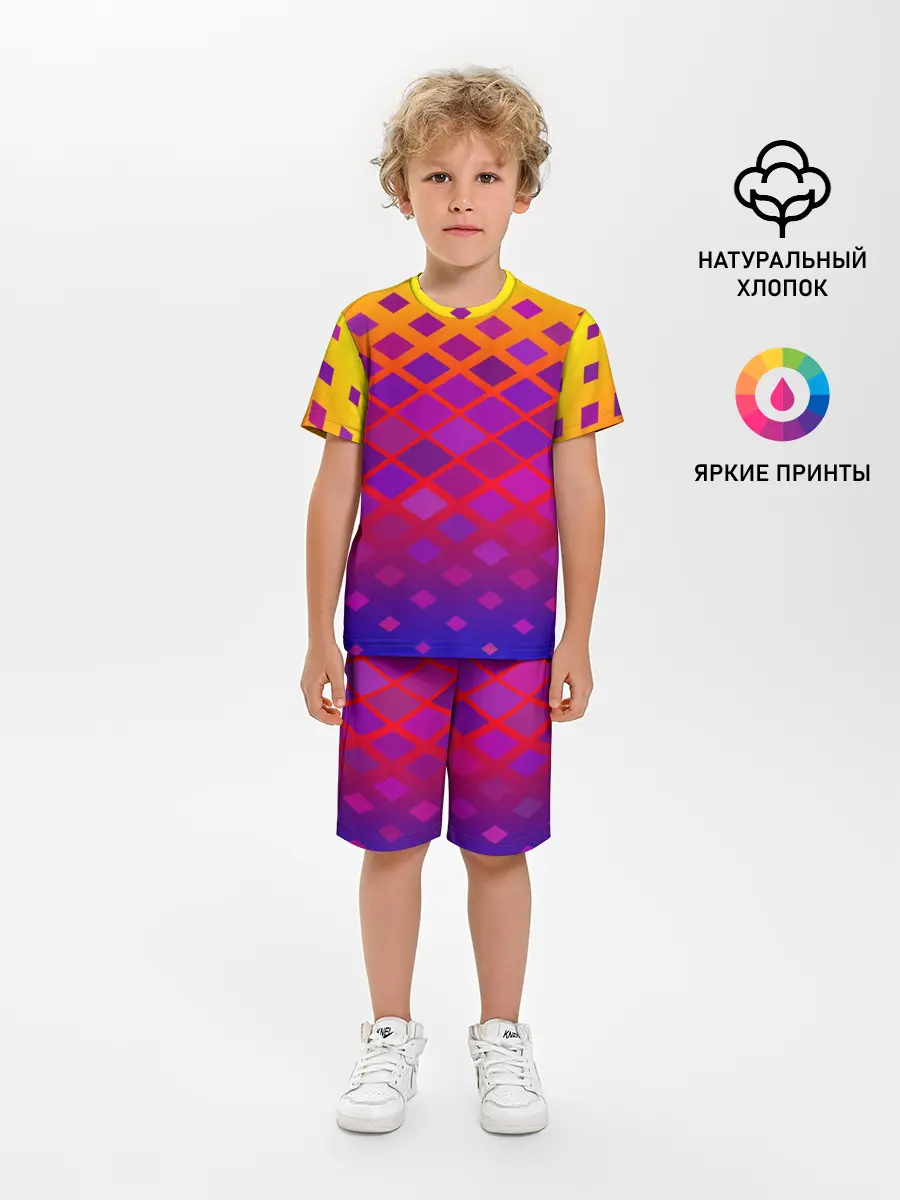 Детская пижама с шортами / Красочная Геометрия