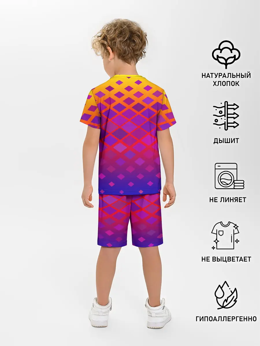 Детская пижама с шортами / Красочная Геометрия