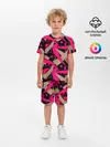 Детская пижама с шортами / Яркий абстрактный узор