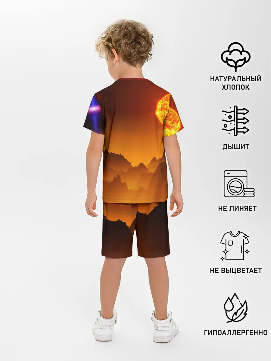 Детская пижама с шортами / космос