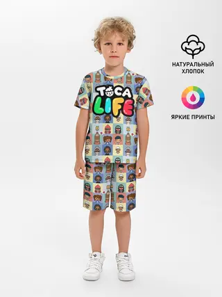 Детская пижама с шортами / Toca Boca characters | Тока бока персонажи