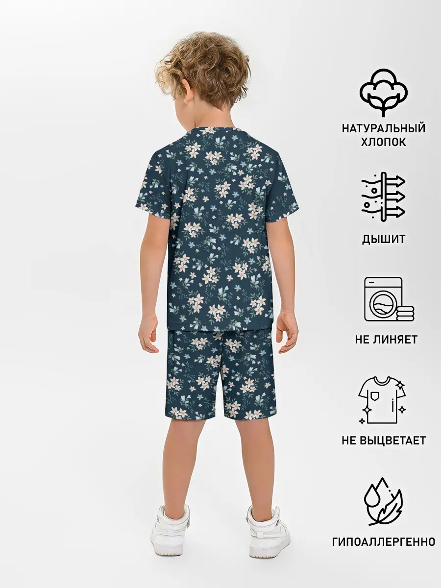 Детская пижама с шортами / Цветочки