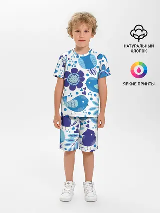 Детская пижама с шортами / Воробушки
