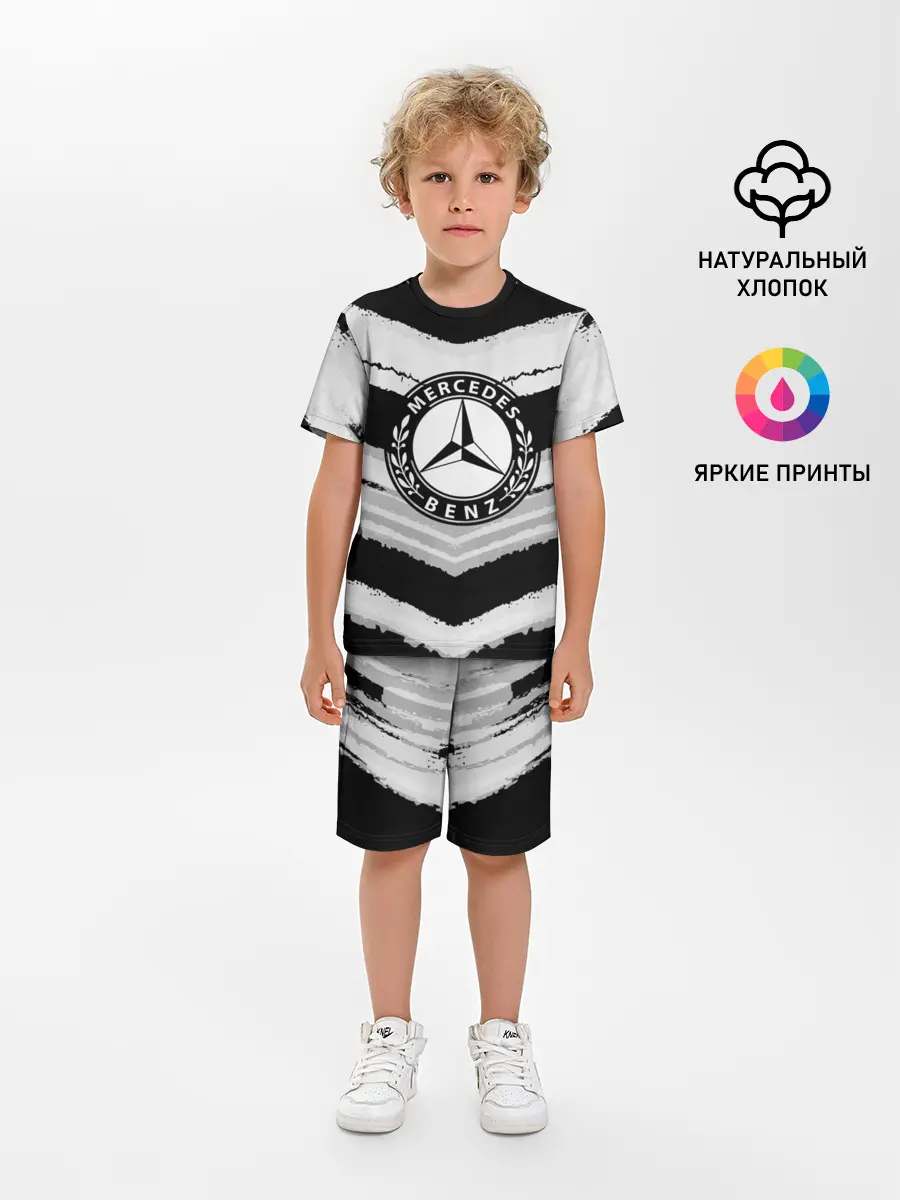 Детская пижама с шортами / Mercedes sport abstract 2018