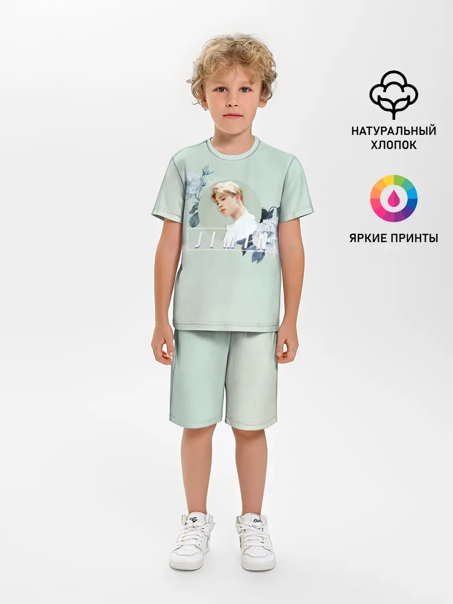 Детская пижама с шортами / Чимин в цветах