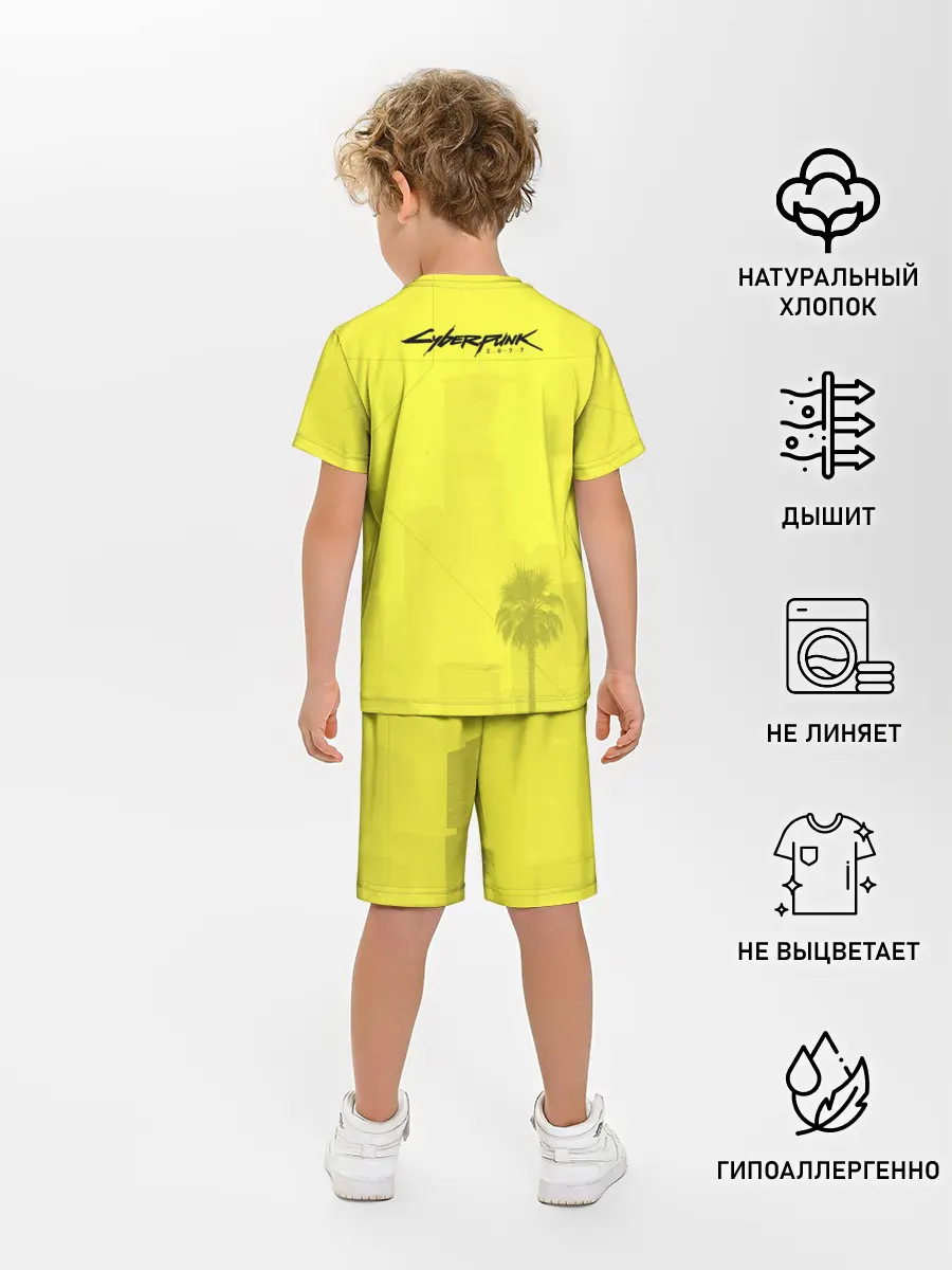 Детская пижама с шортами / Cyberpunk 2077 - Пальмы