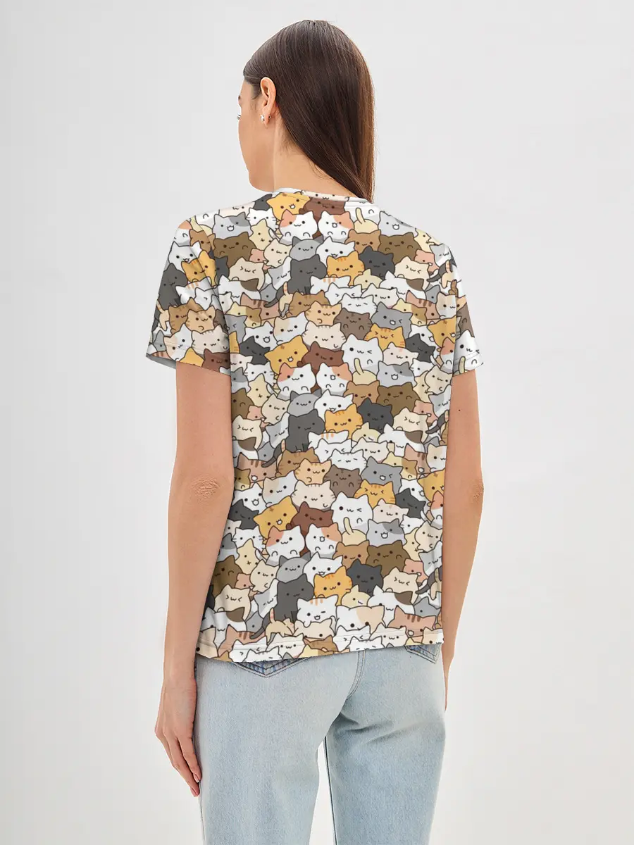 Женская базовая футболка / Котики муркотики