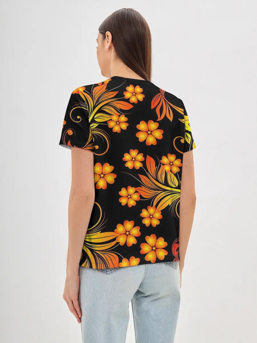 Женская базовая футболка / Хохлома