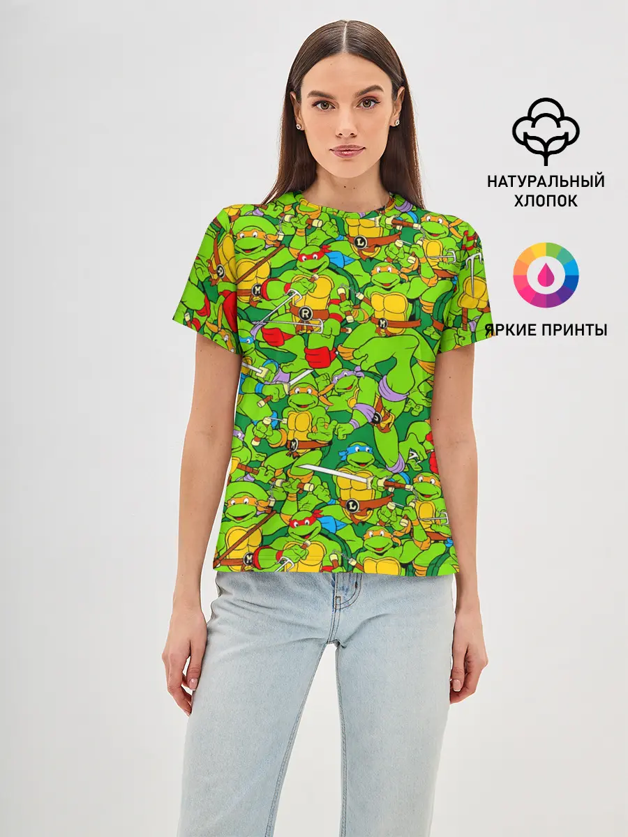 Женская базовая футболка / Черепашки - ниндзя