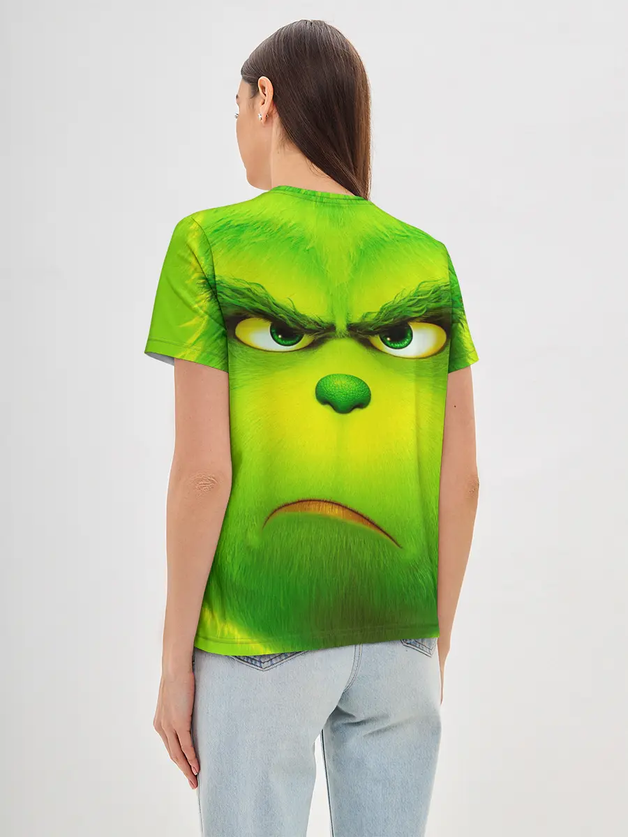 Женская базовая футболка / Гринч 3D/ The Grinch