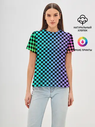 Женская базовая футболка / Checkerboard Color