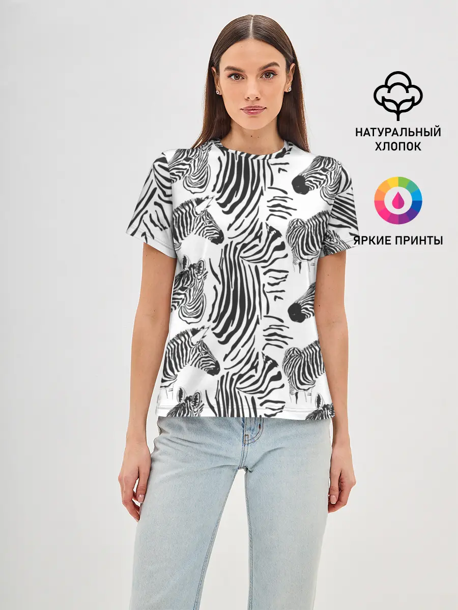 Женская базовая футболка / Зебра