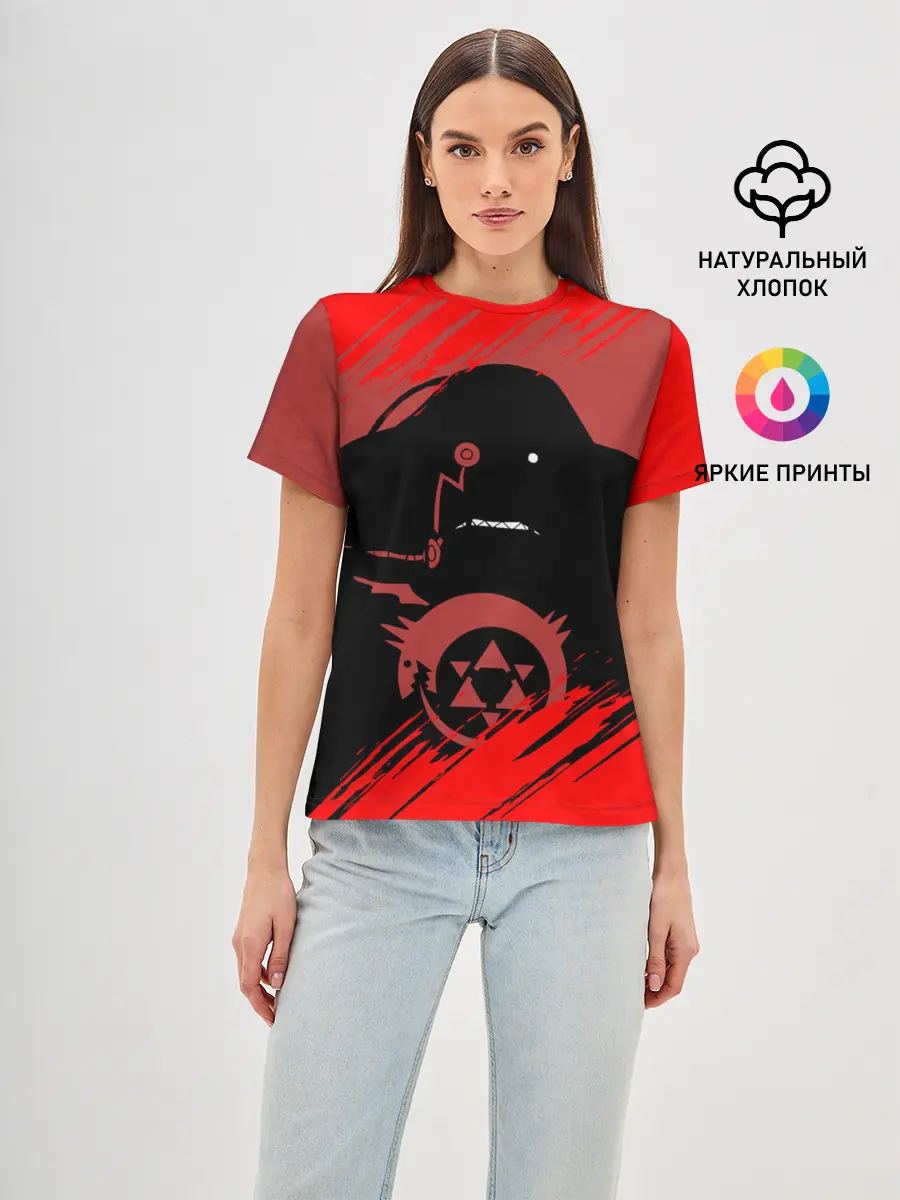 Женская базовая футболка / Стальной алхимик | Обжорство