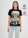 Женская базовая футболка / Кот Космонавт