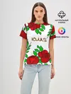 Женская базовая футболка / Юлия в розах