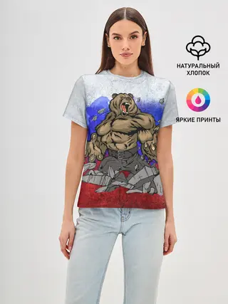 Женская базовая футболка / Медведь