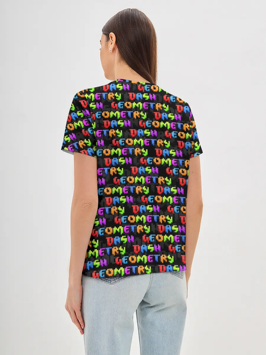 Женская базовая футболка / GEOMETRY DASH / УЗОР / PATTERN