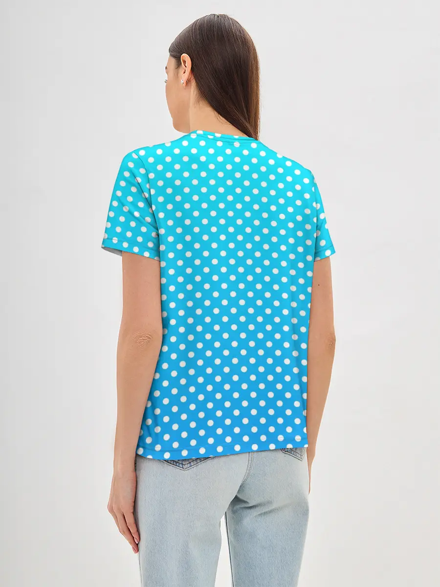 Женская базовая футболка / Белые кружки