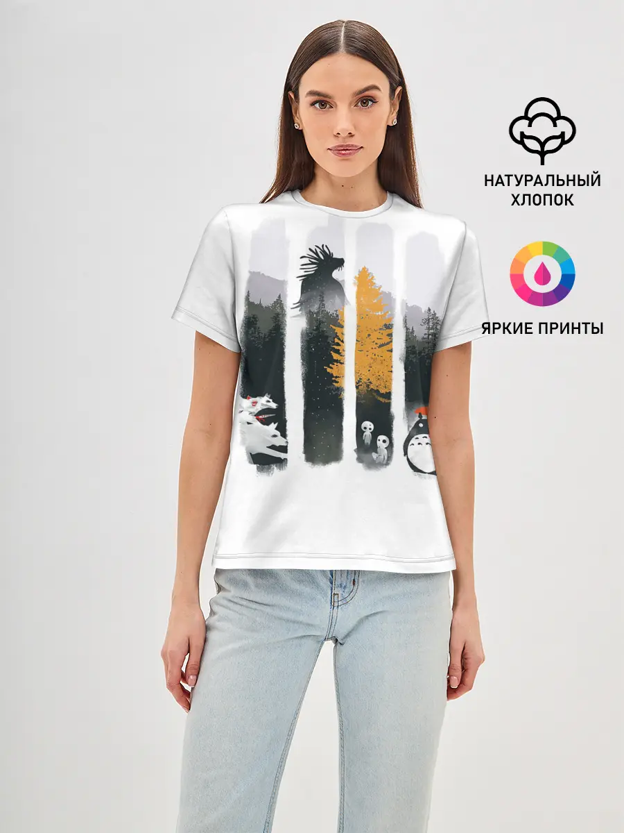 Женская базовая футболка / Четыре хранителя леса