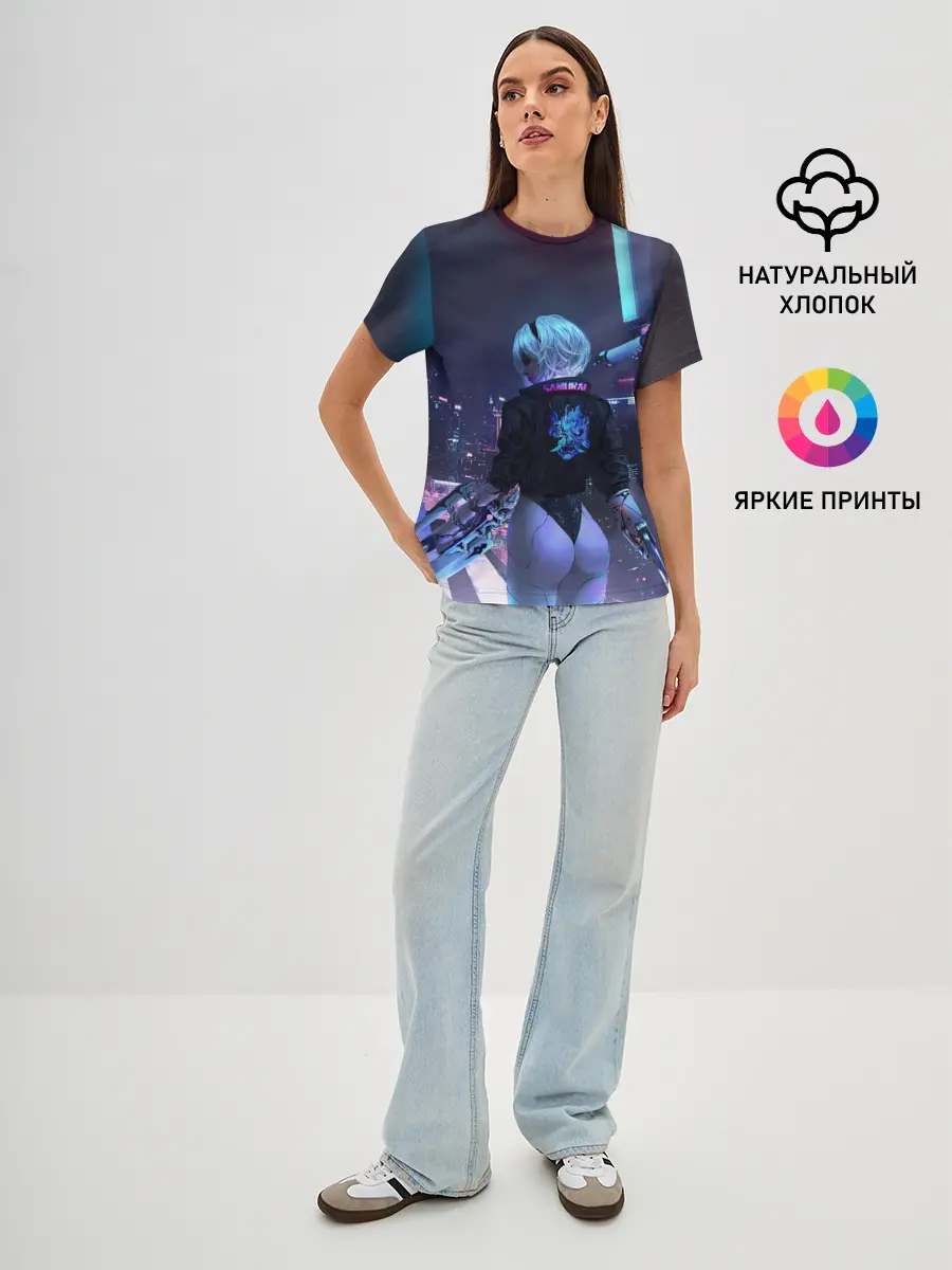 Женская базовая футболка / Nier X Cyberpunk