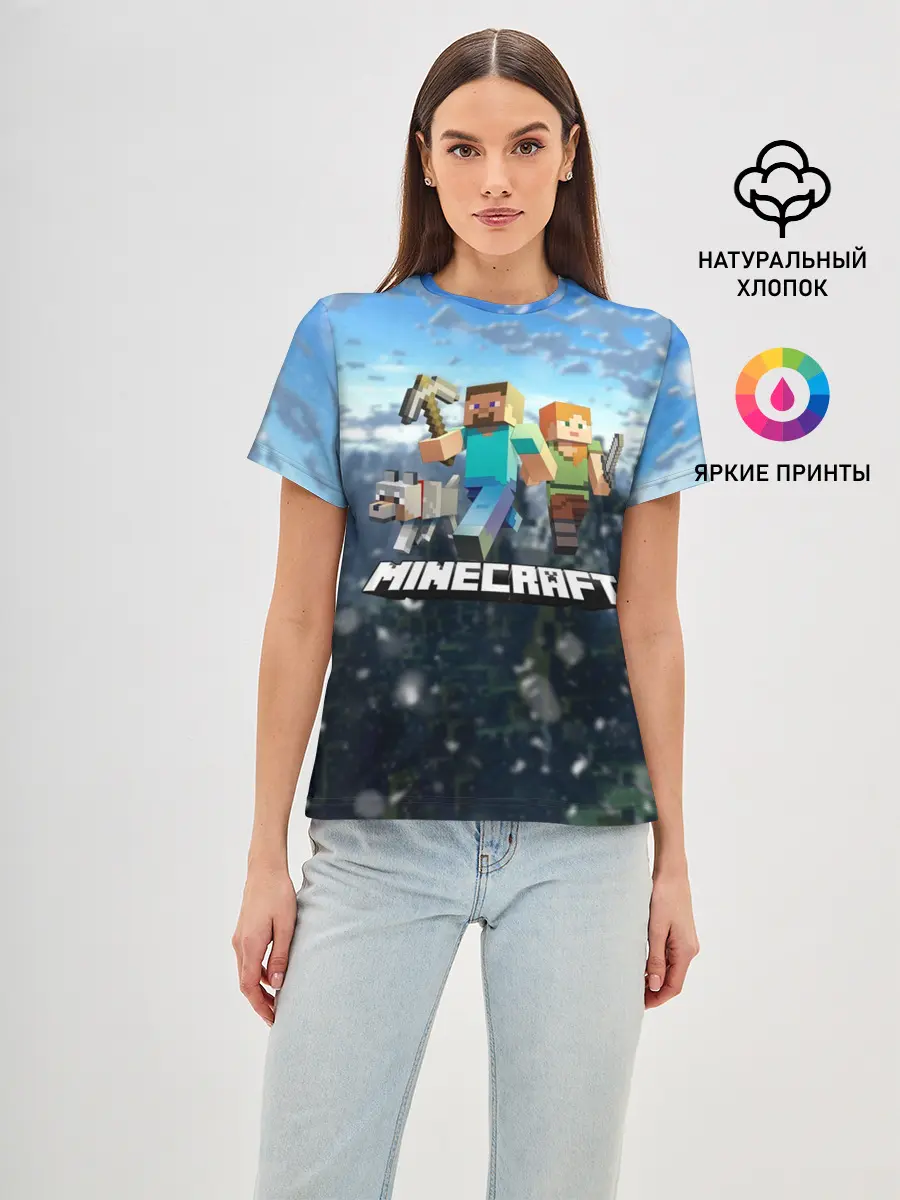 Женская базовая футболка / Minecraft / Майнкрафт
