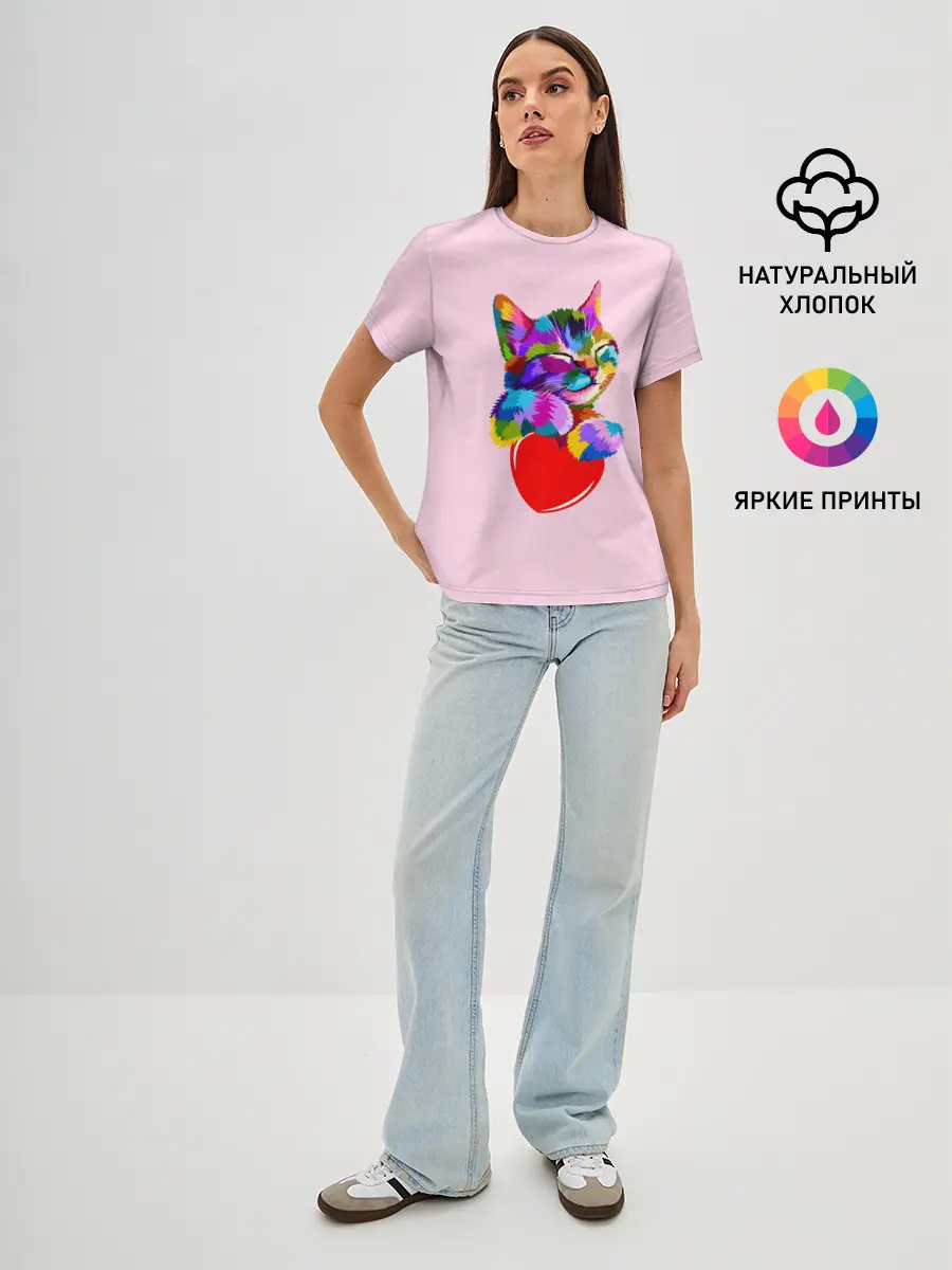 Женская базовая футболка / Кот
