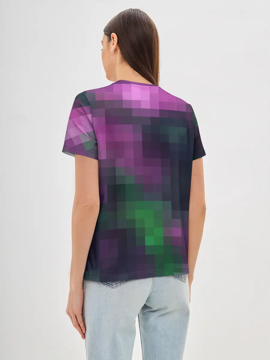 Женская базовая футболка / Разноцветный геометрический уз