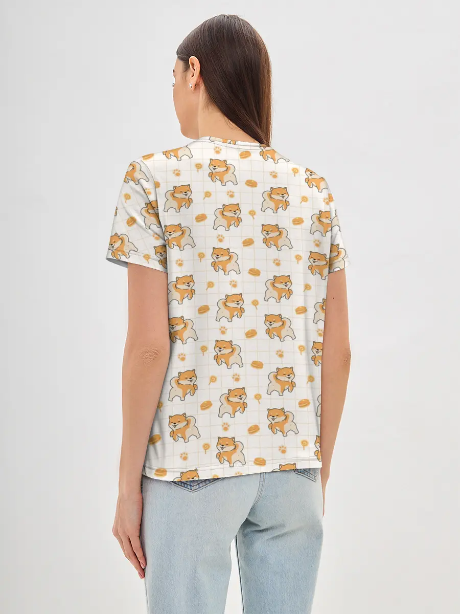 Женская базовая футболка / Крутая Шиба-Ину