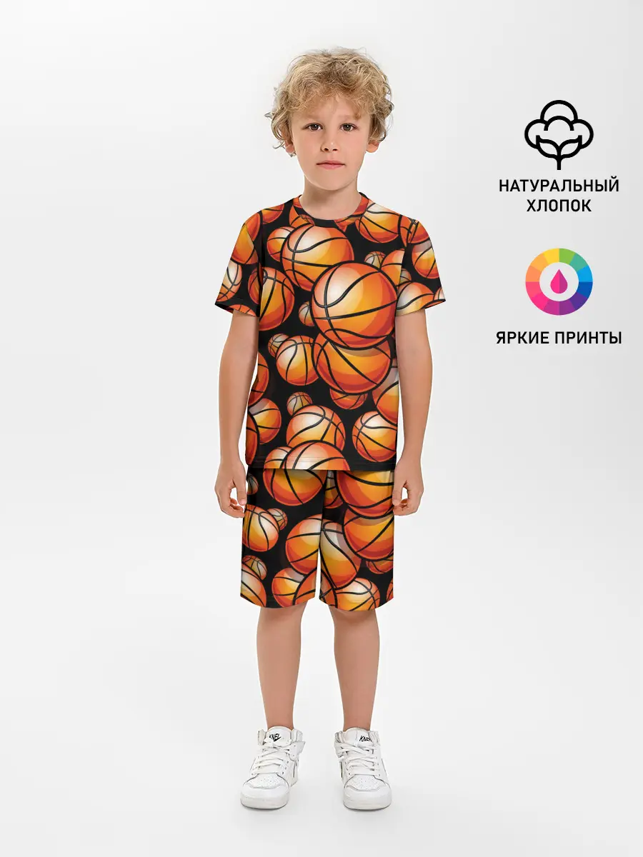 Детская пижама с шортами / Баскетбольные мячи